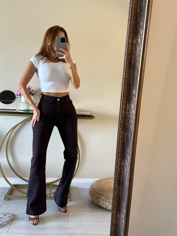 Acı Kahve Tam İspanyol Paça Jean