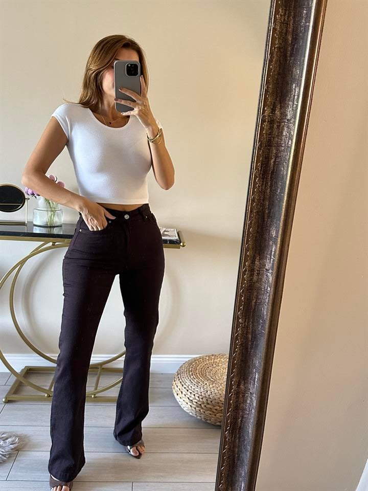 Acı Kahve Tam İspanyol Paça Jean