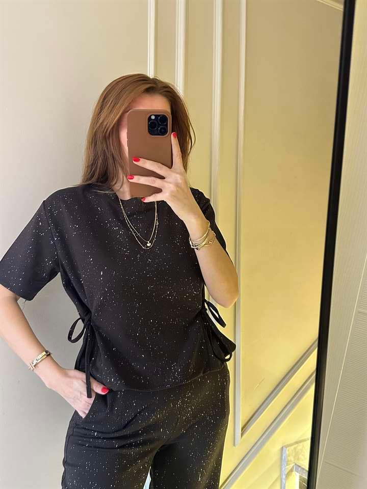 Acı Kahve Viskon Simli İkili Takım