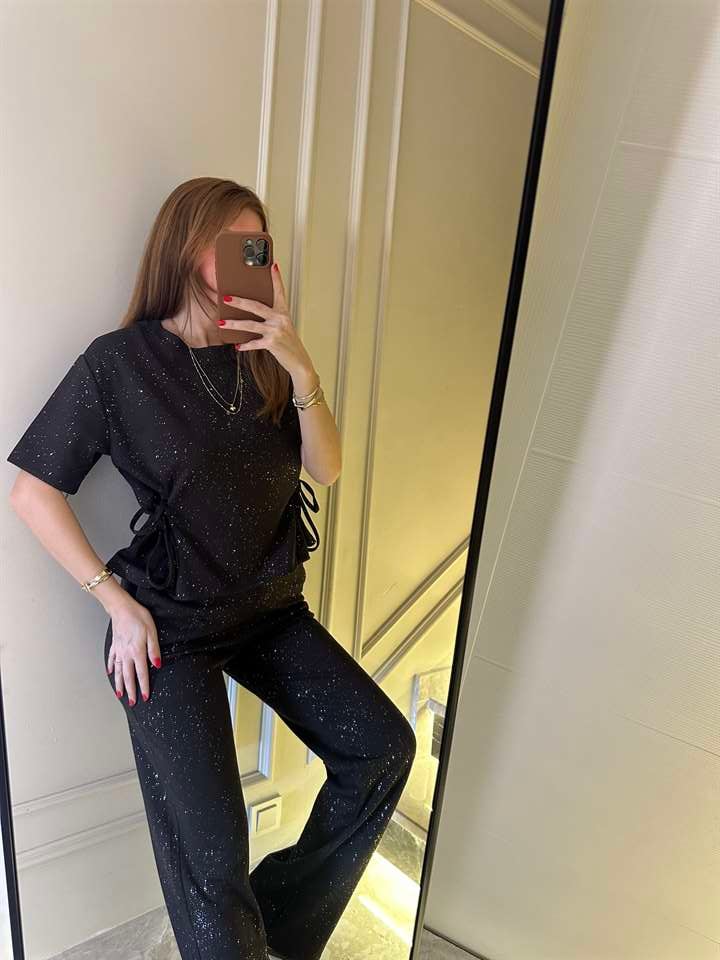 Acı Kahve Viskon Simli İkili Takım