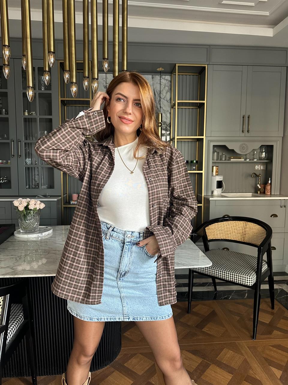 Açık Kar Yıkama Kot Etek