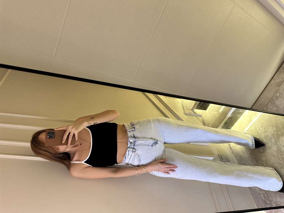 Açık Kar Yıkama Premium Wide Leg Jean