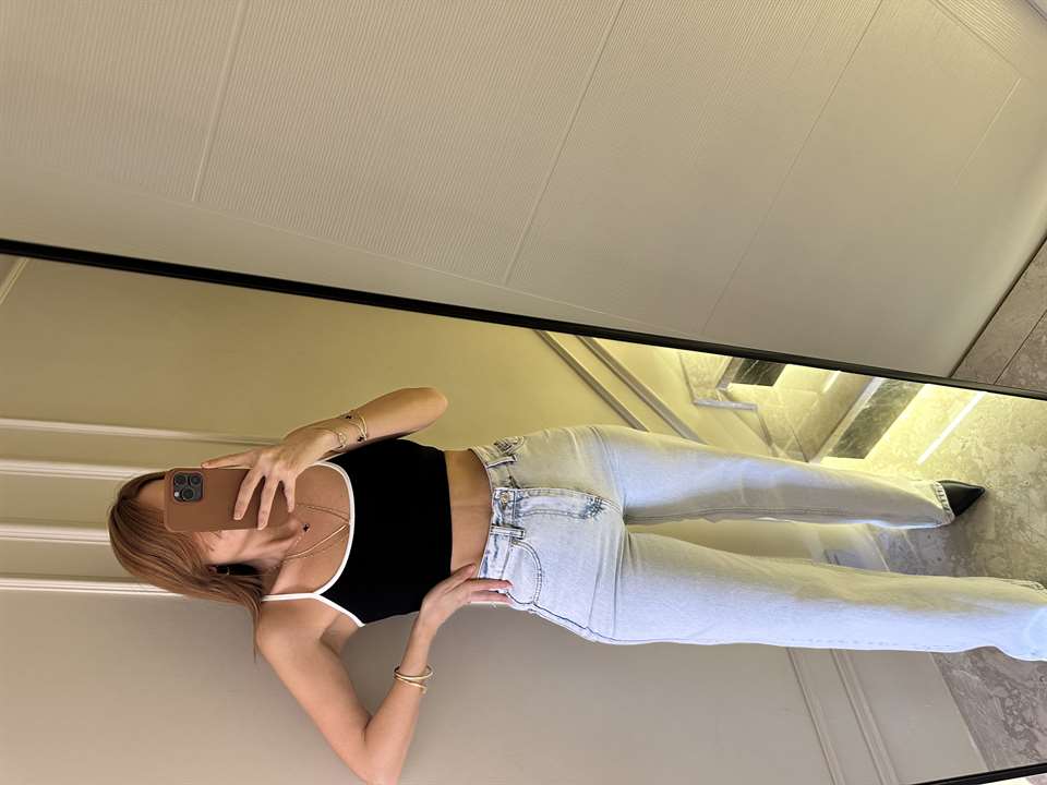 Açık Kar Yıkama Premium Wide Leg Jean