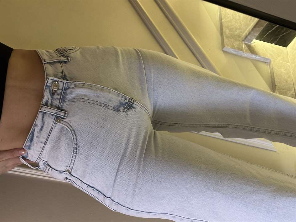 Açık Kar Yıkama Premium Wide Leg Jean