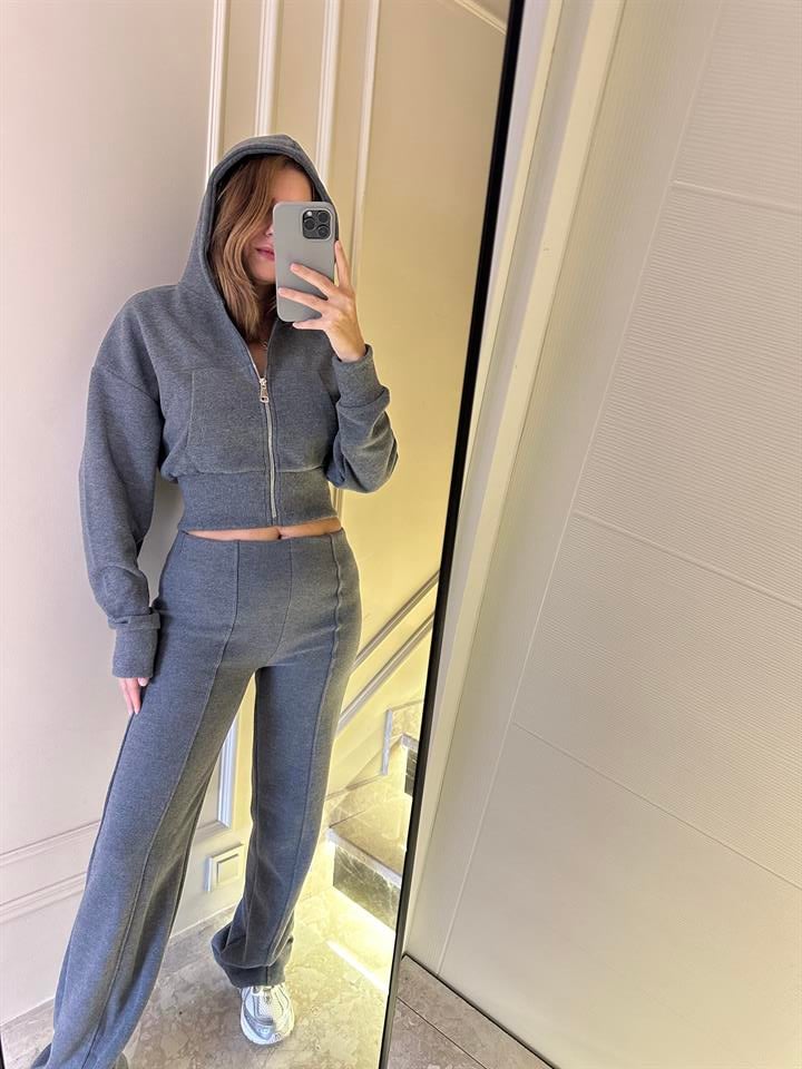 Antrasit Fermuarlı Selanik Takım