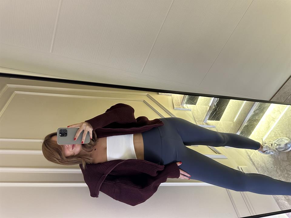 Antrasit Pamuklu Nanofit Sporcu Tayt