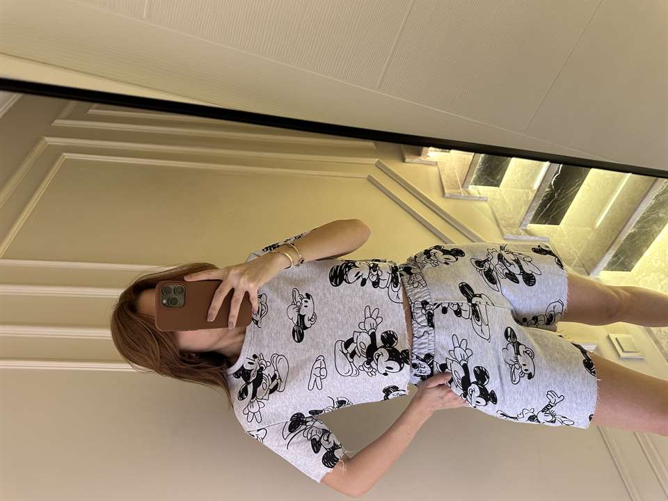 Baskılı Şortlu Takım