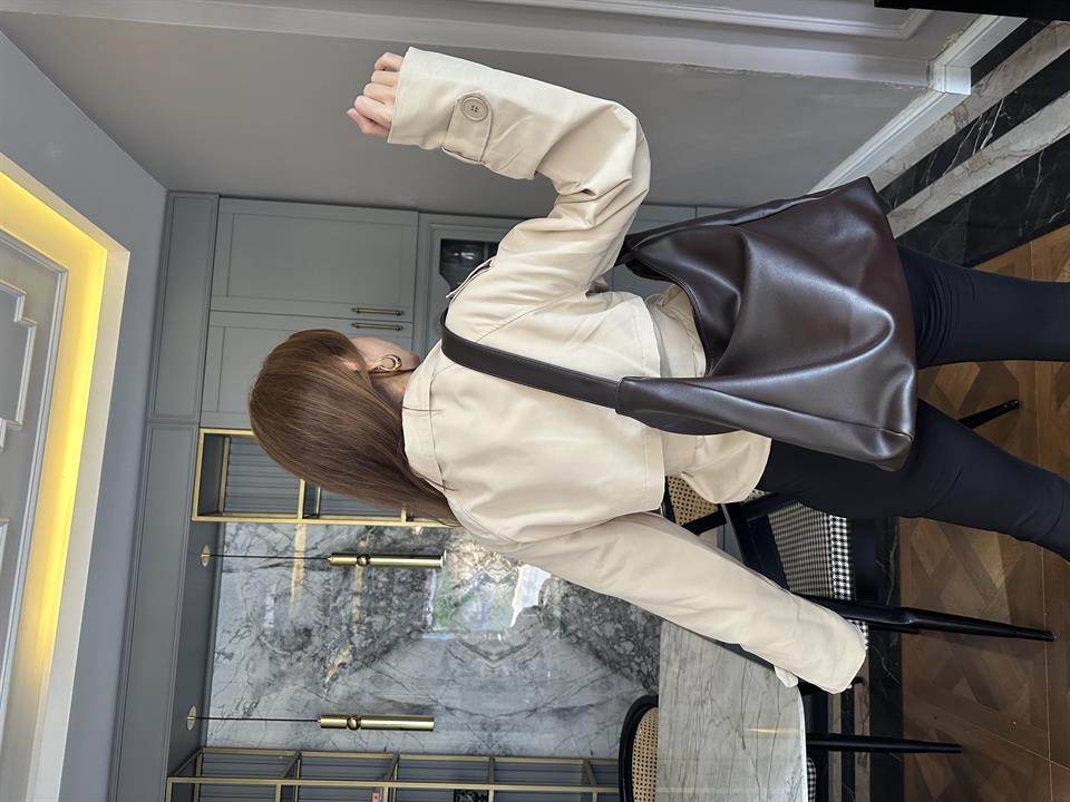 Bej Kruvaze Kuşaklı Trençkot