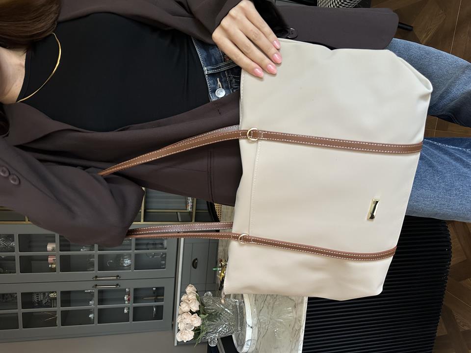 Bej Olea Bag - Kahve Kemer