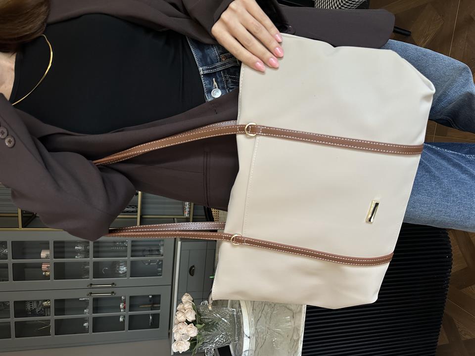 Bej Olea Bag - Kahve Kemer