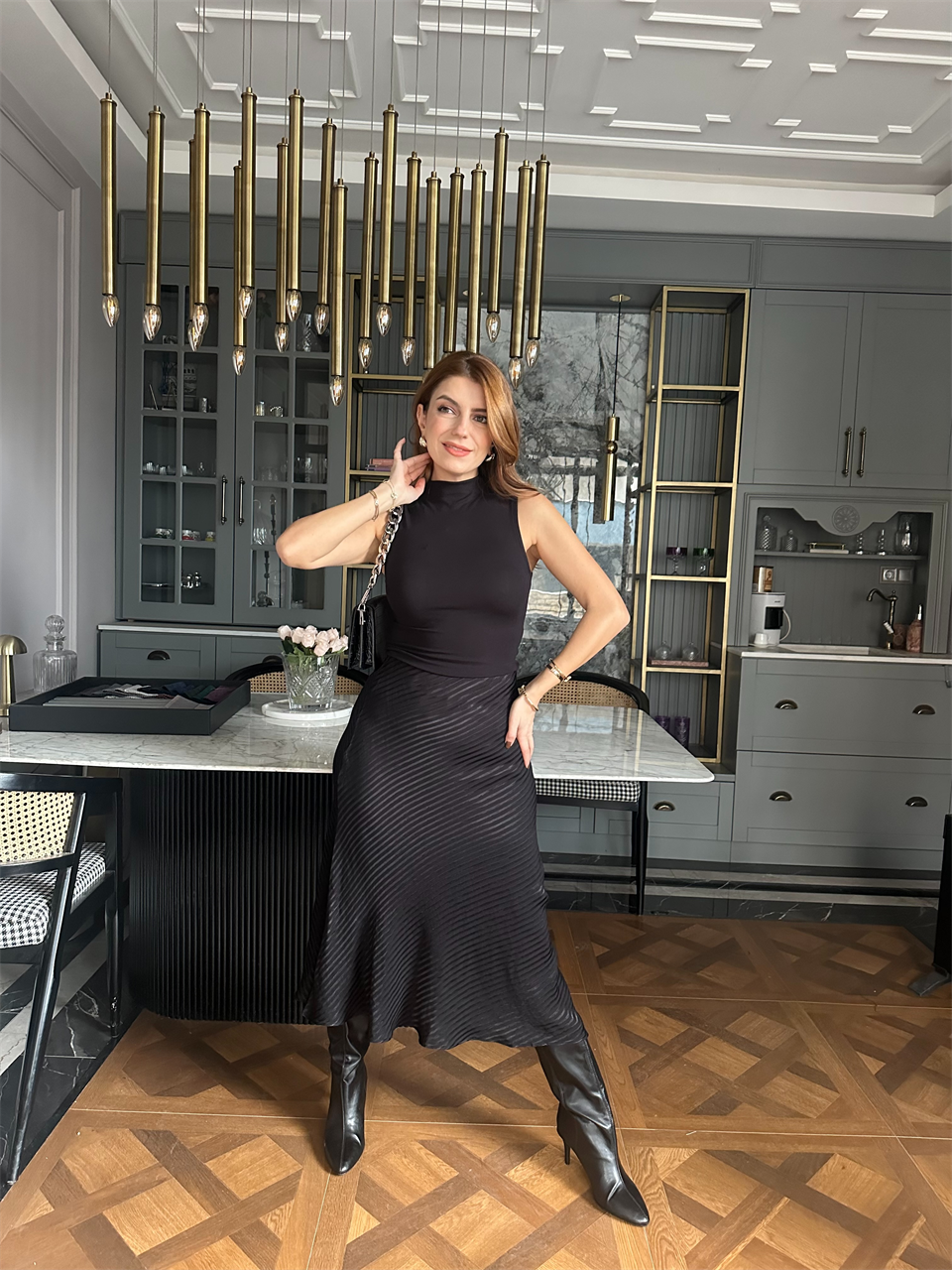 Beli Lastikli Viskon Etek