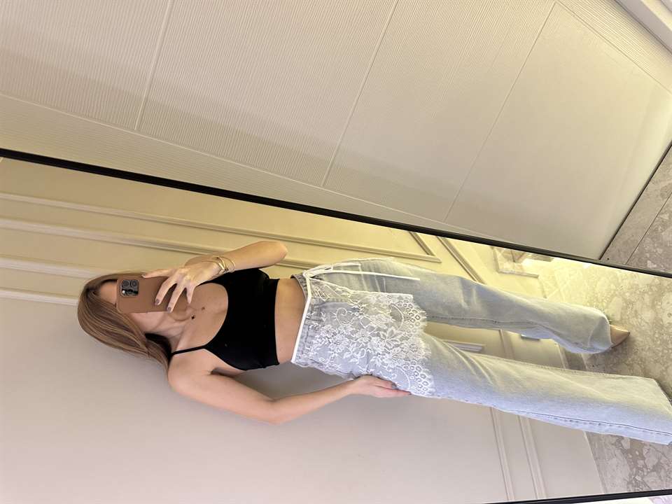 Beyaz Dantelli Pareo Etek