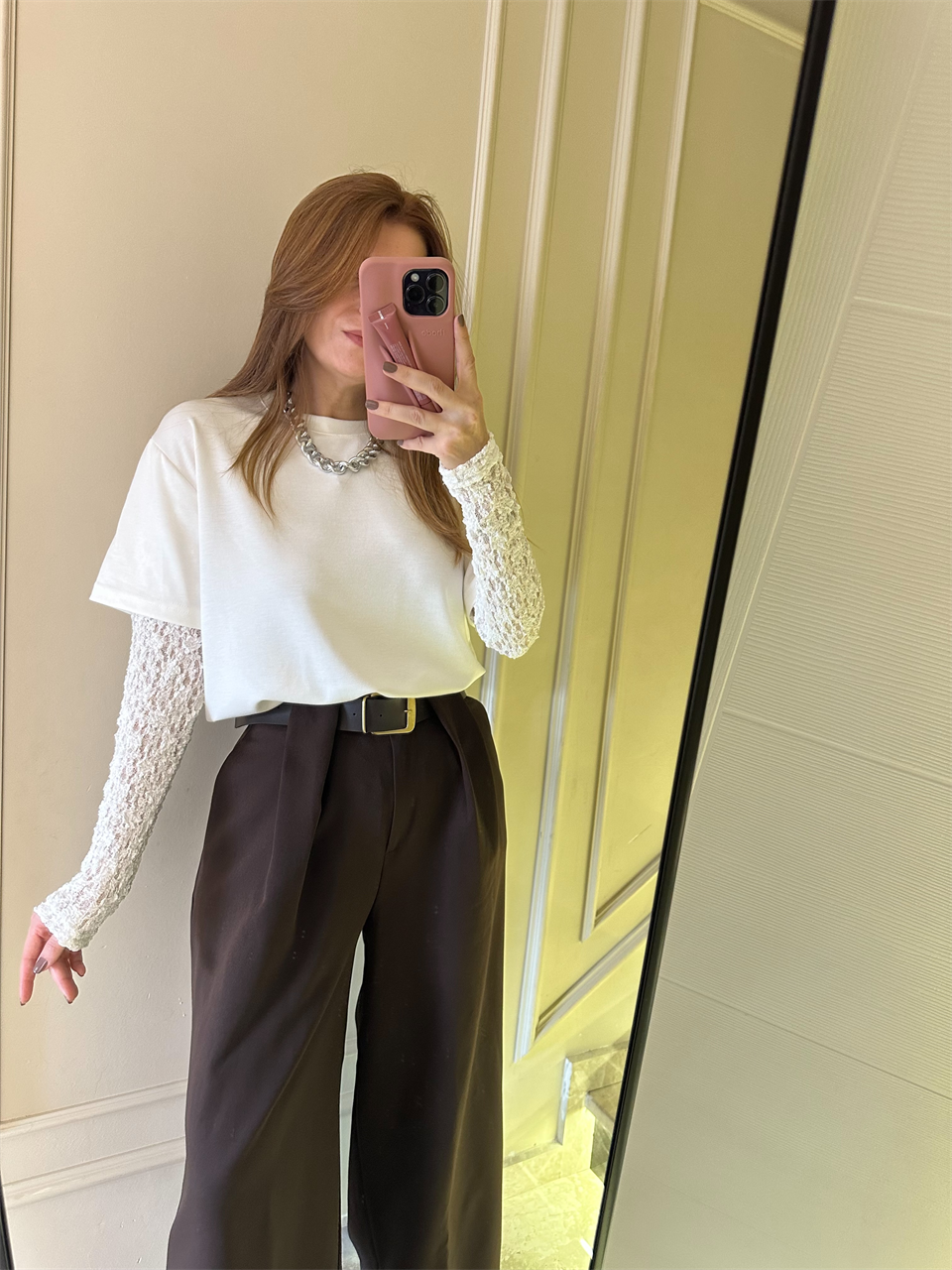 Beyaz Kol Güpürlü İkili Bluz