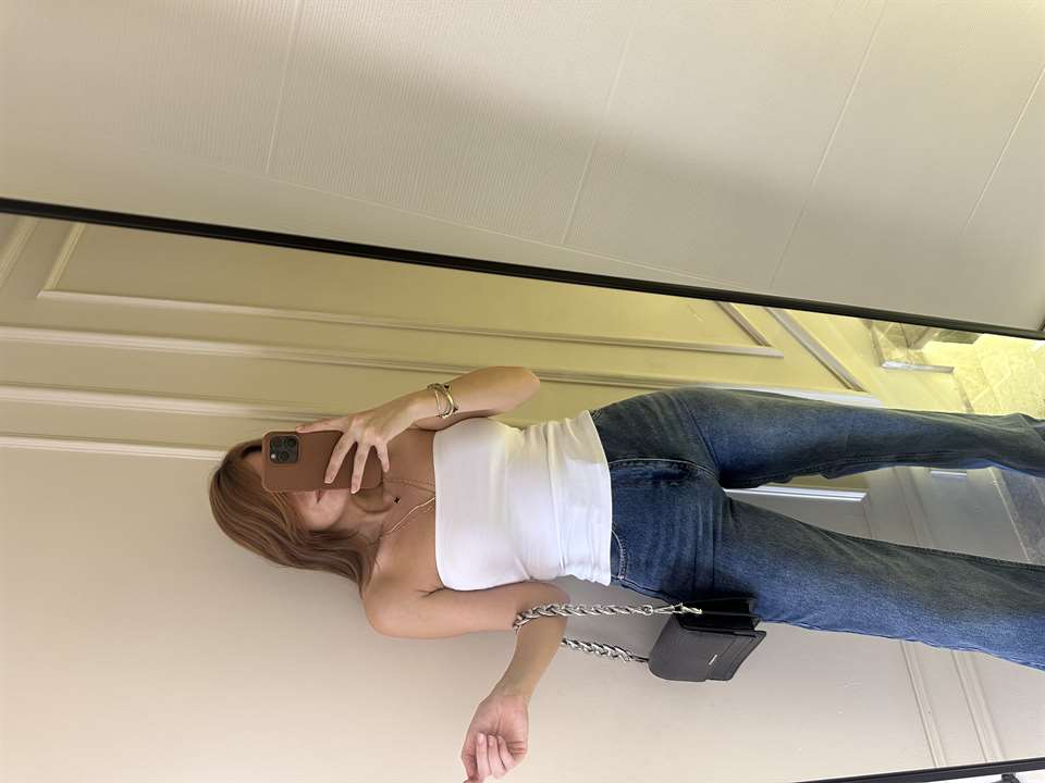 Beyaz Pamuk Uzun Straplez Top