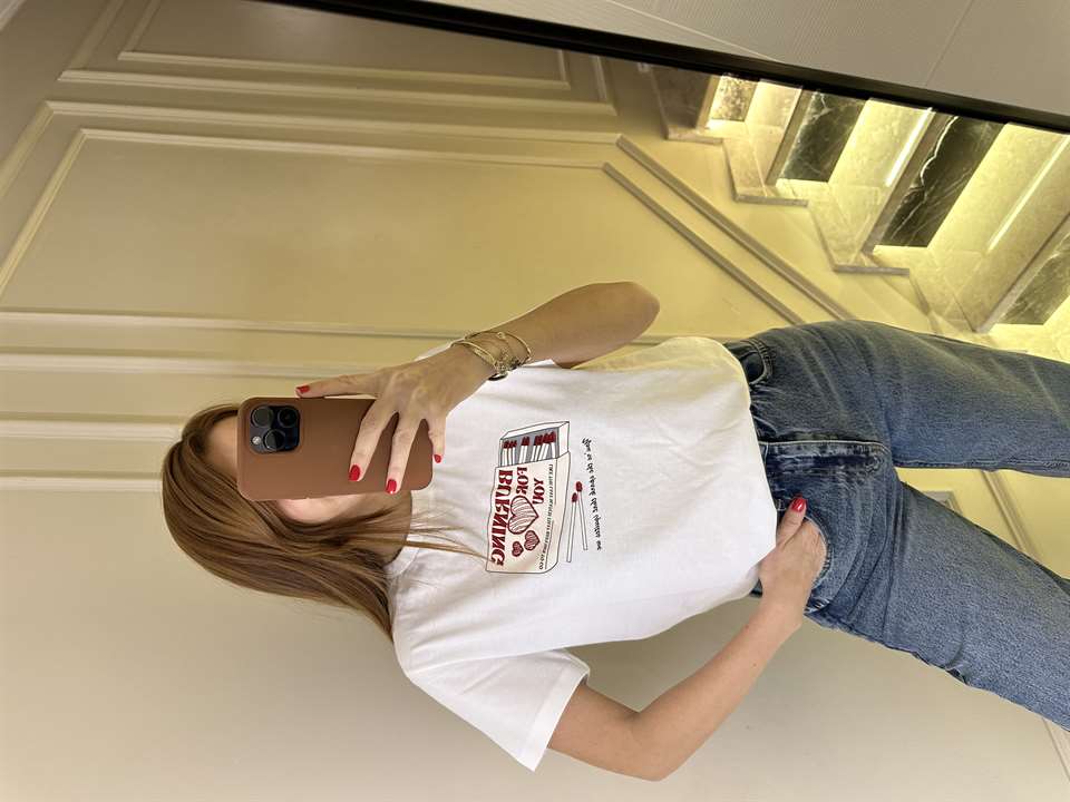 Burning For You Baskılı Tshirt