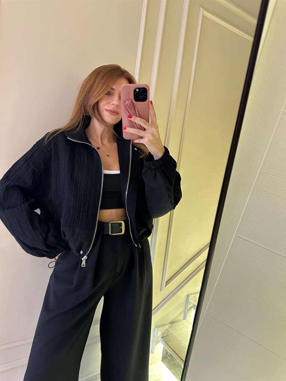 Dantel Şifon Detay Transparan Ceket