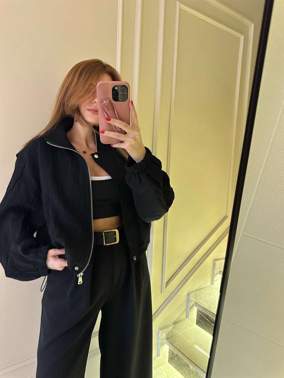 Dantel Şifon Detay Transparan Ceket