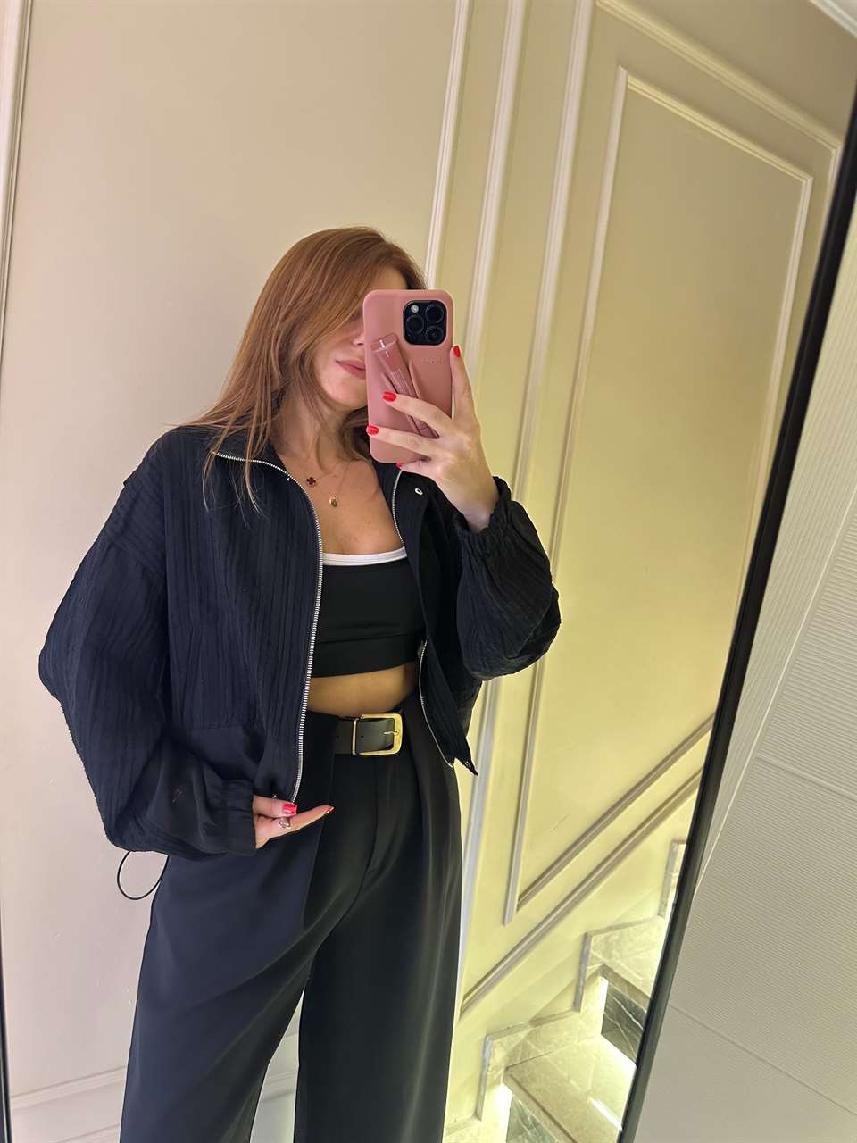 Dantel Şifon Detay Transparan Ceket