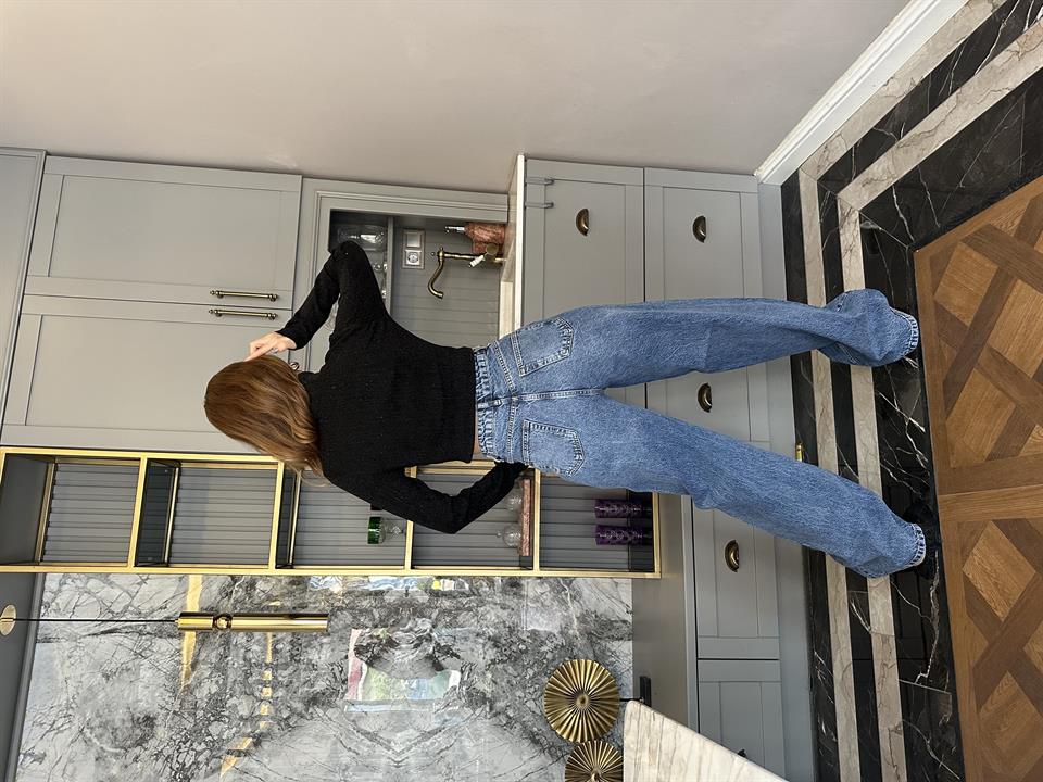 Dökümlü Palazzo Kışlık Kar Yıkama Jean