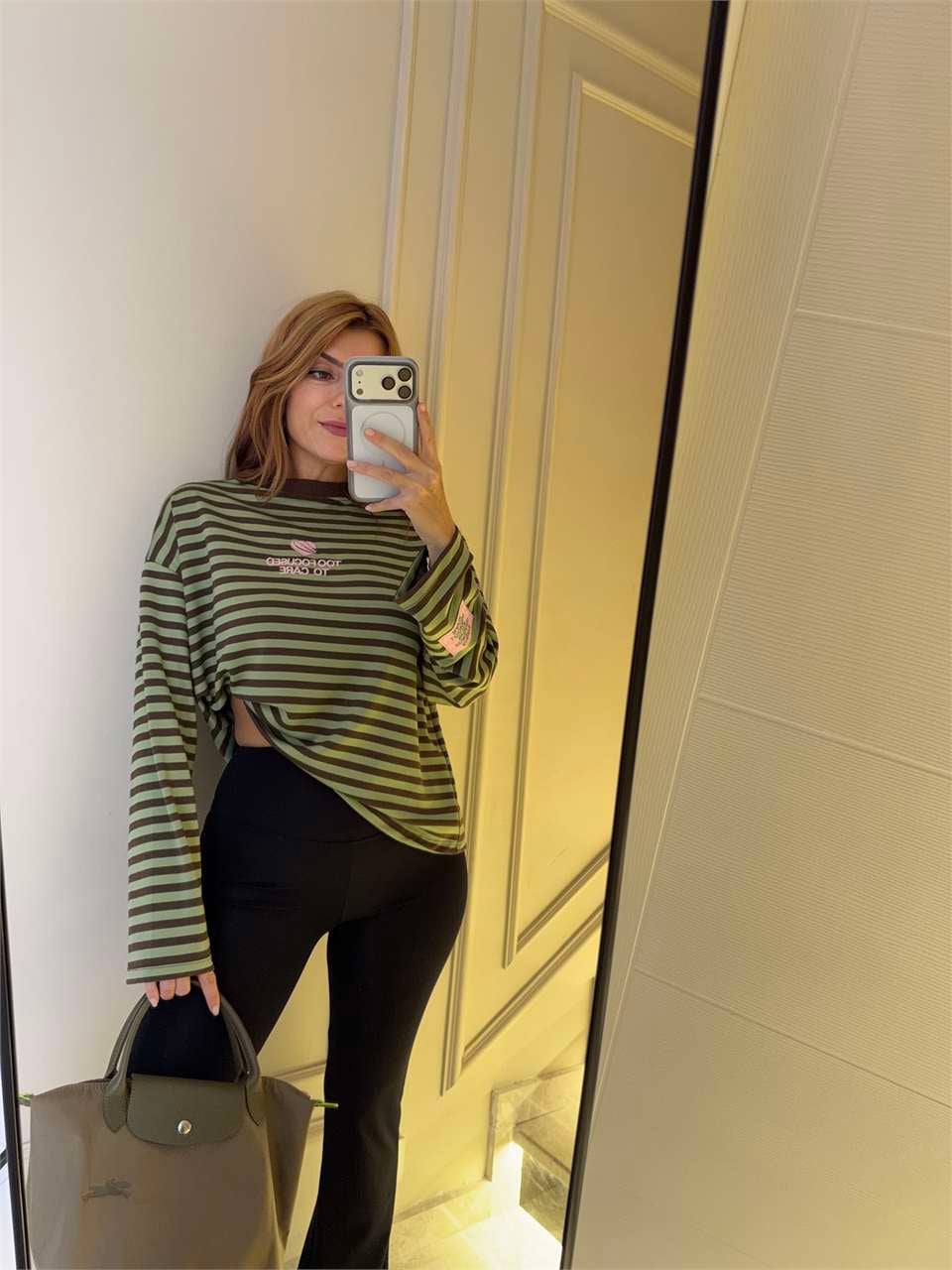 Etiket Detay Too Focused Sweatshirt - Haki