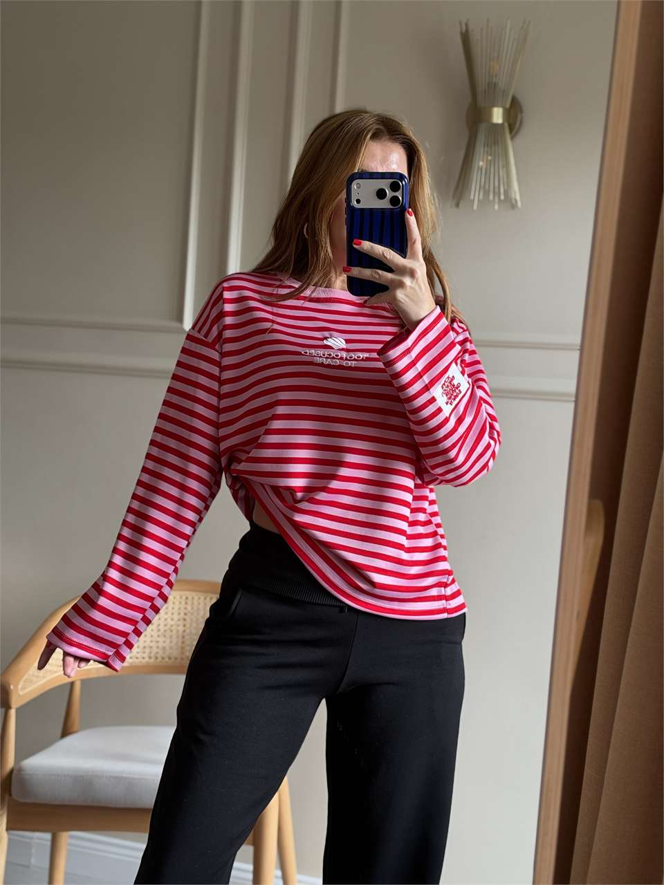 Etiket Detay Too Focused Sweatshirt - PembeKırmızı