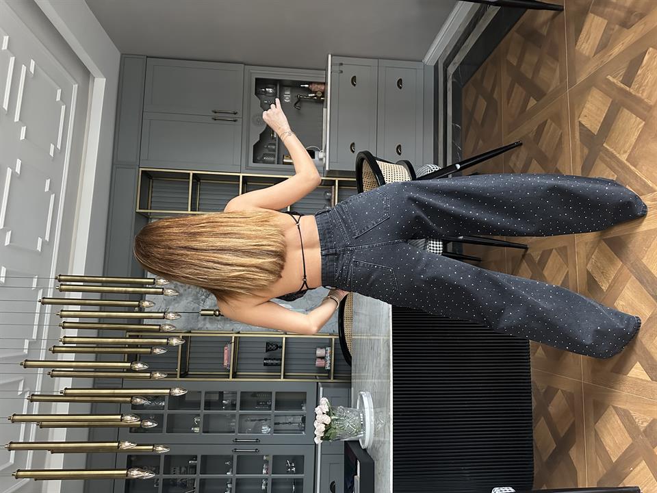 Füme Ön Arka Serpme Taş Palazzo Jean