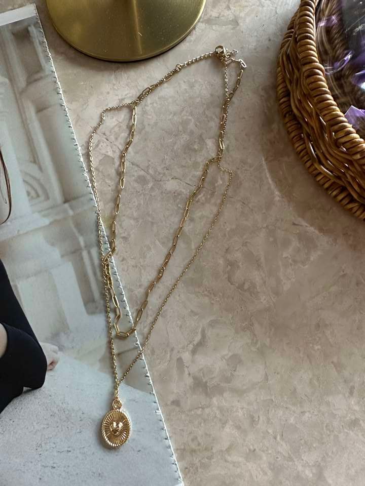 Gold Renk Locket Kolye