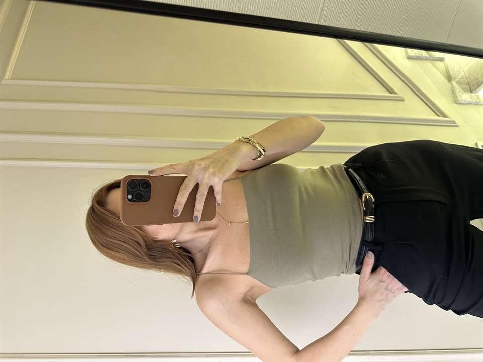 Haki İp Askılı Crop Body