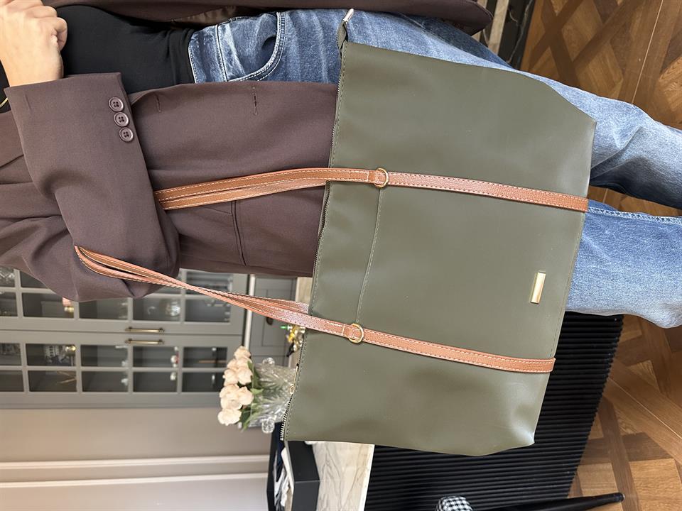 Haki Olea Bag - Kahve Kemer