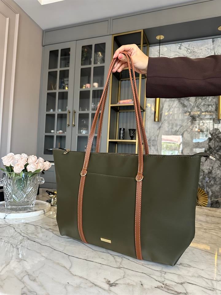 Haki Olea Bag - Kahve Kemer