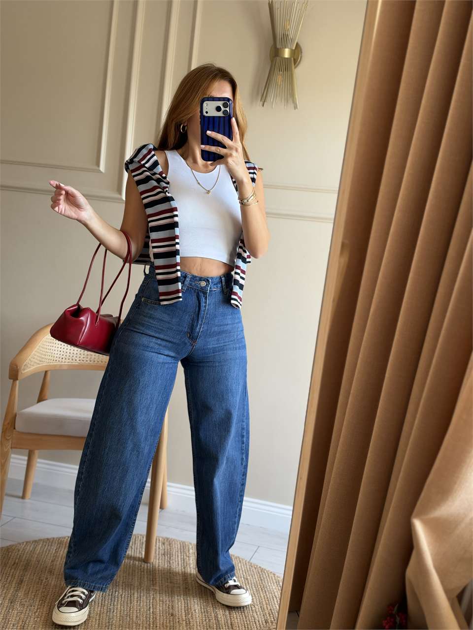 Kadın Barrel Fit Balon Kesim Jean - Lacivert