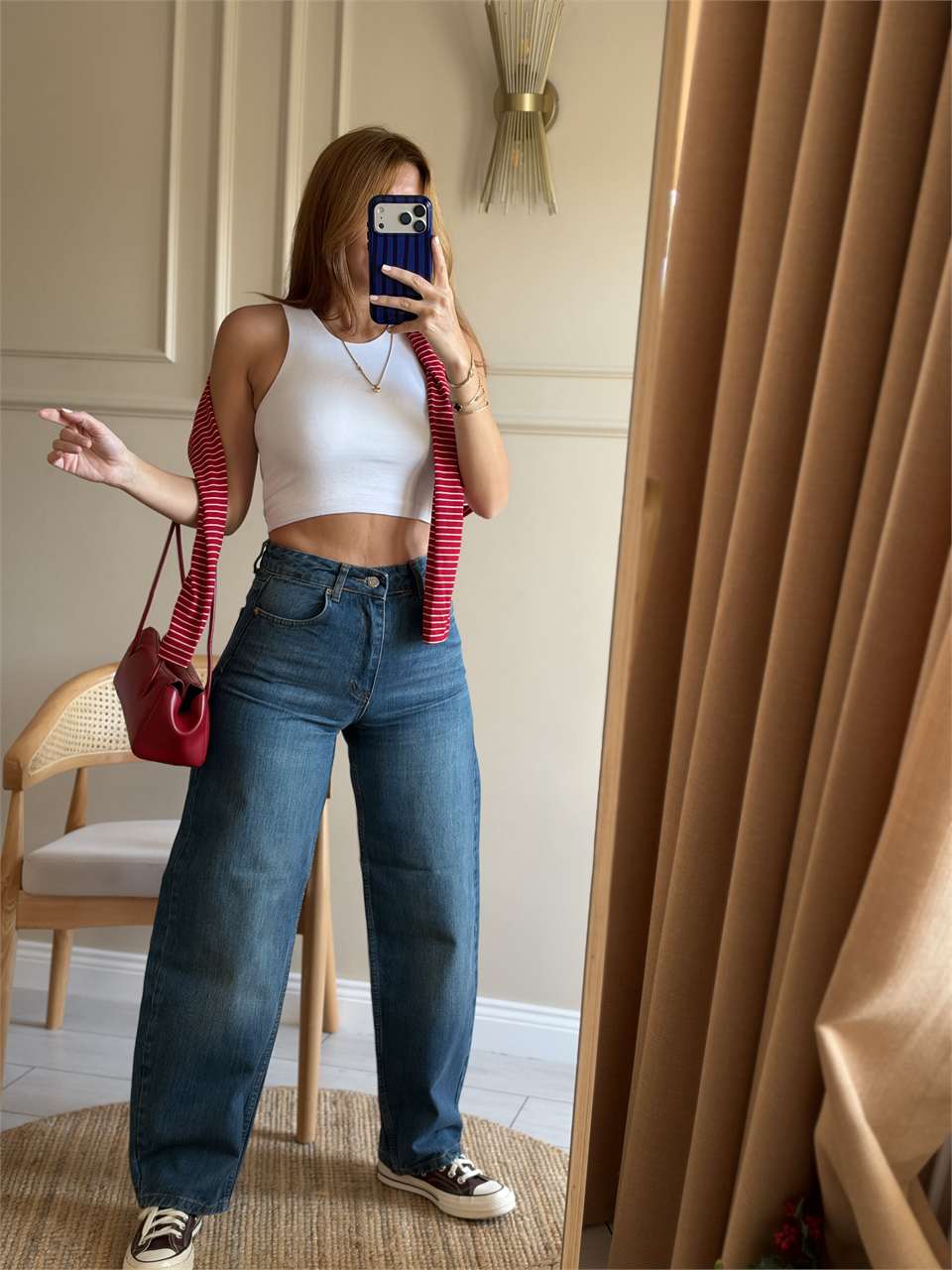 Kadın Barrel Fit Balon Kesim Jean - Tintli Mavi