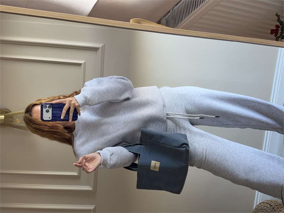 Kadın Bisiklet Yaka Şardonlu Sweatshirt - Melanj Gri