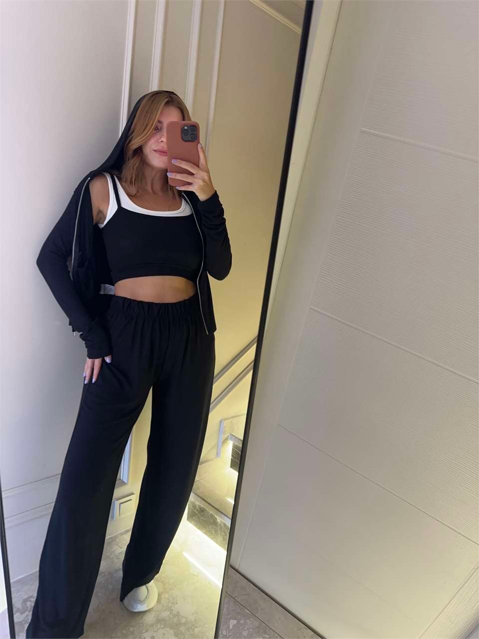 Kadın Çift Renk Bralet 3lü Takım - Siyah