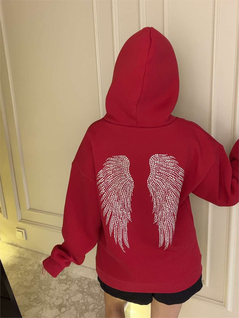 Kadın Melek Kanat Sweatshirt - Kırmızı