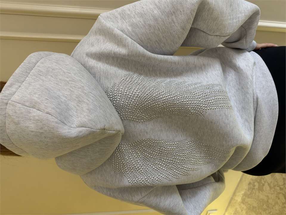 Kadın Melek Kanat Sweatshirt - Melanj Gri