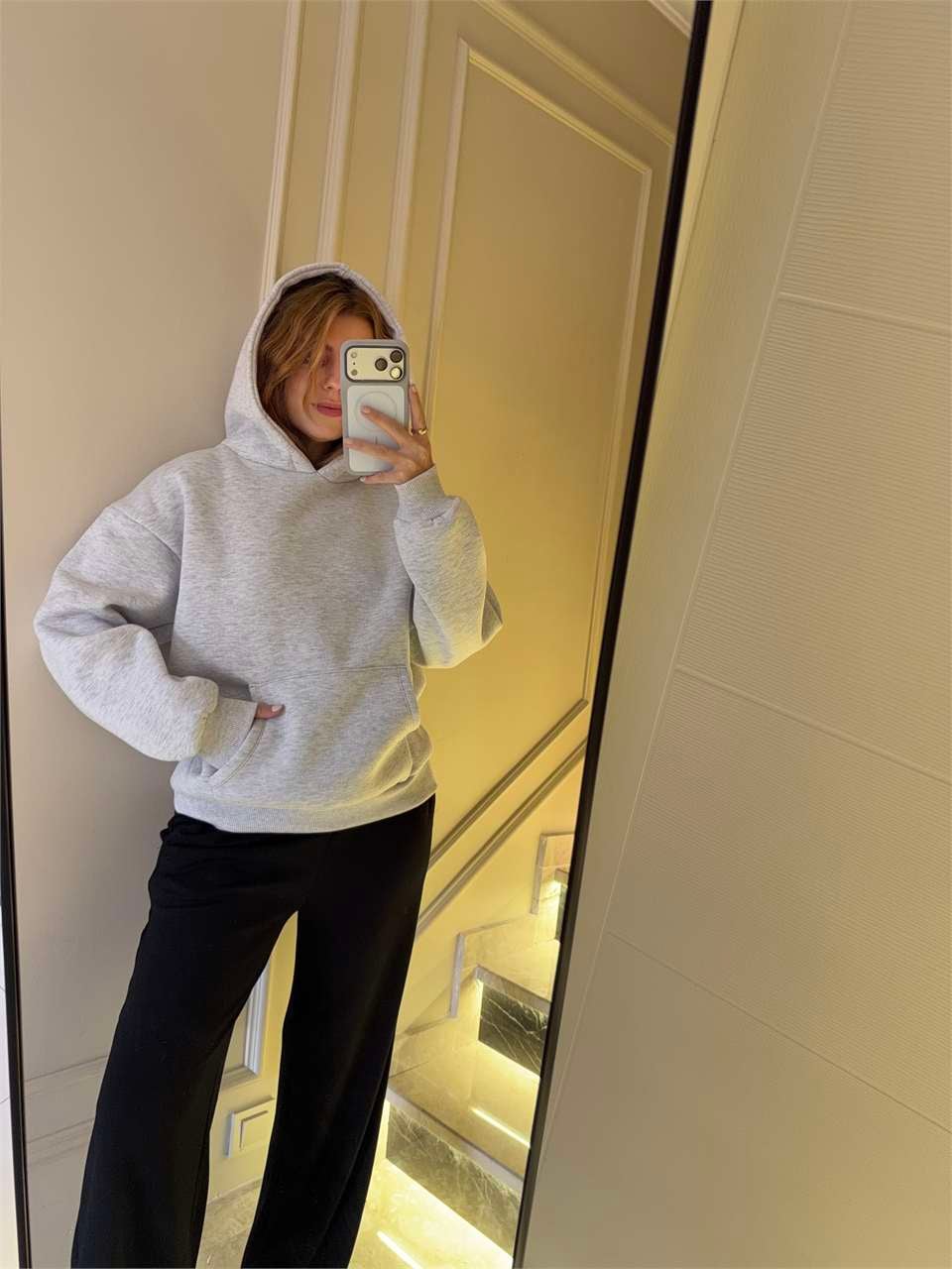 Kadın Melek Kanat Sweatshirt - Melanj Gri