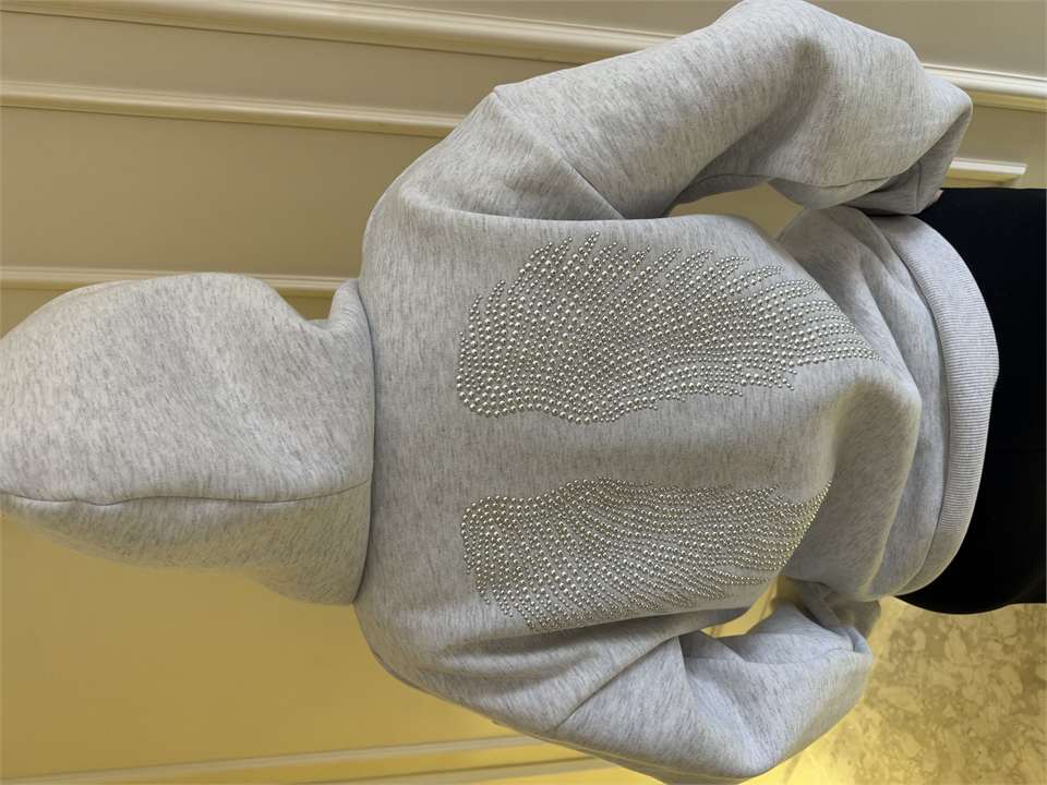Kadın Melek Kanat Sweatshirt - Melanj Gri
