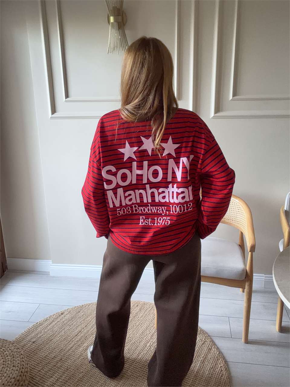Kadın Ön Arka Soho Baskılı Sweatshirt