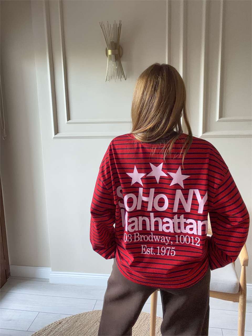 Kadın Ön Arka Soho Baskılı Sweatshirt
