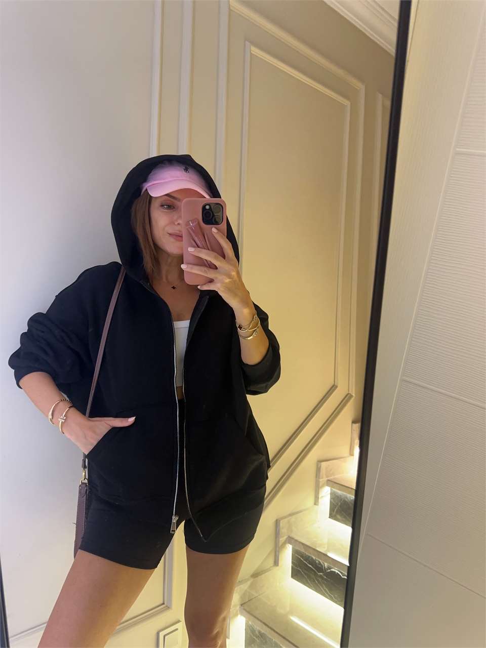 Kadın Siyah Fermuarlı Oversize Hırka