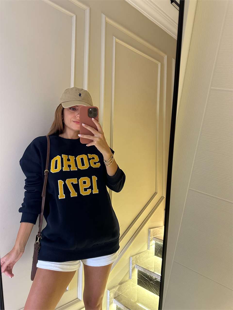 Kadın Soho Nakış Baskı Sweatshirt - Lacivert