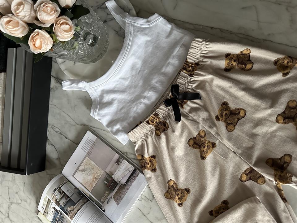 Kahve Ayıcıklı Pijama Altı