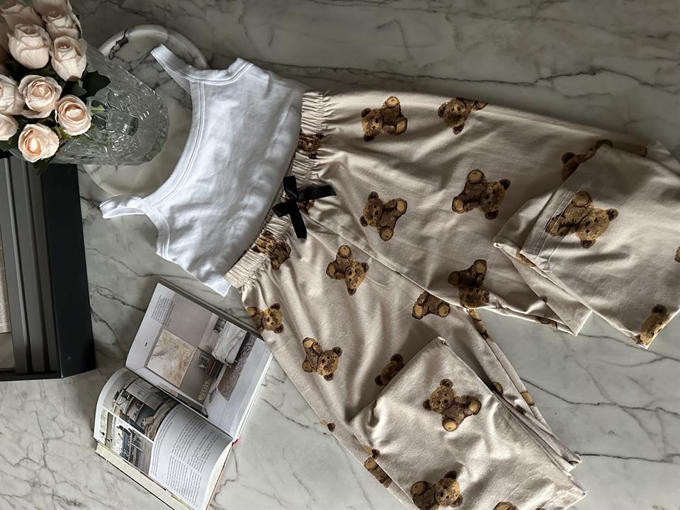 Kahve Ayıcıklı Pijama Altı