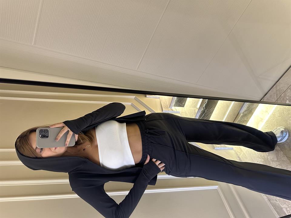 Kapüşonlu Fermuarlı Pamuklu Kumaş Takım