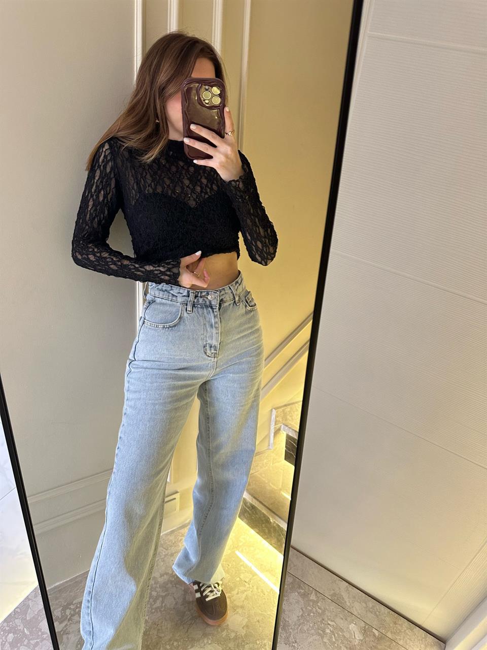 Kar Yıkama Paça Kesik Palazzo Jean