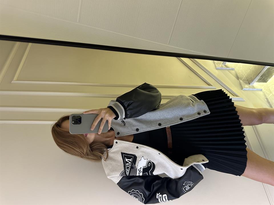 Kolları Deri Detay Bomber Mont