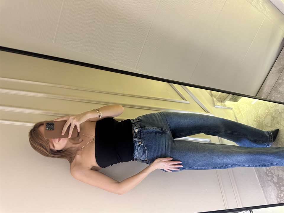 Koyu Mavi Premium Wide Leg Jean