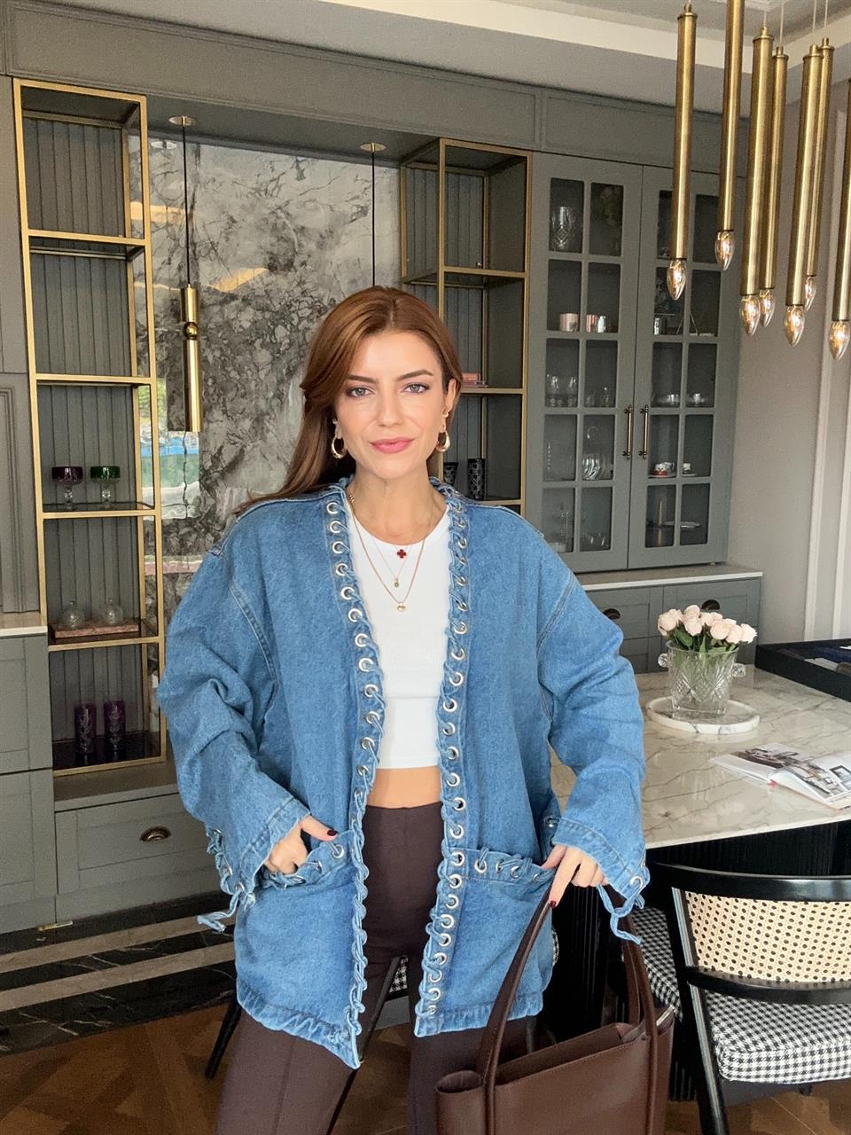 Kuşgözü Detay Salaş Kot Ceket