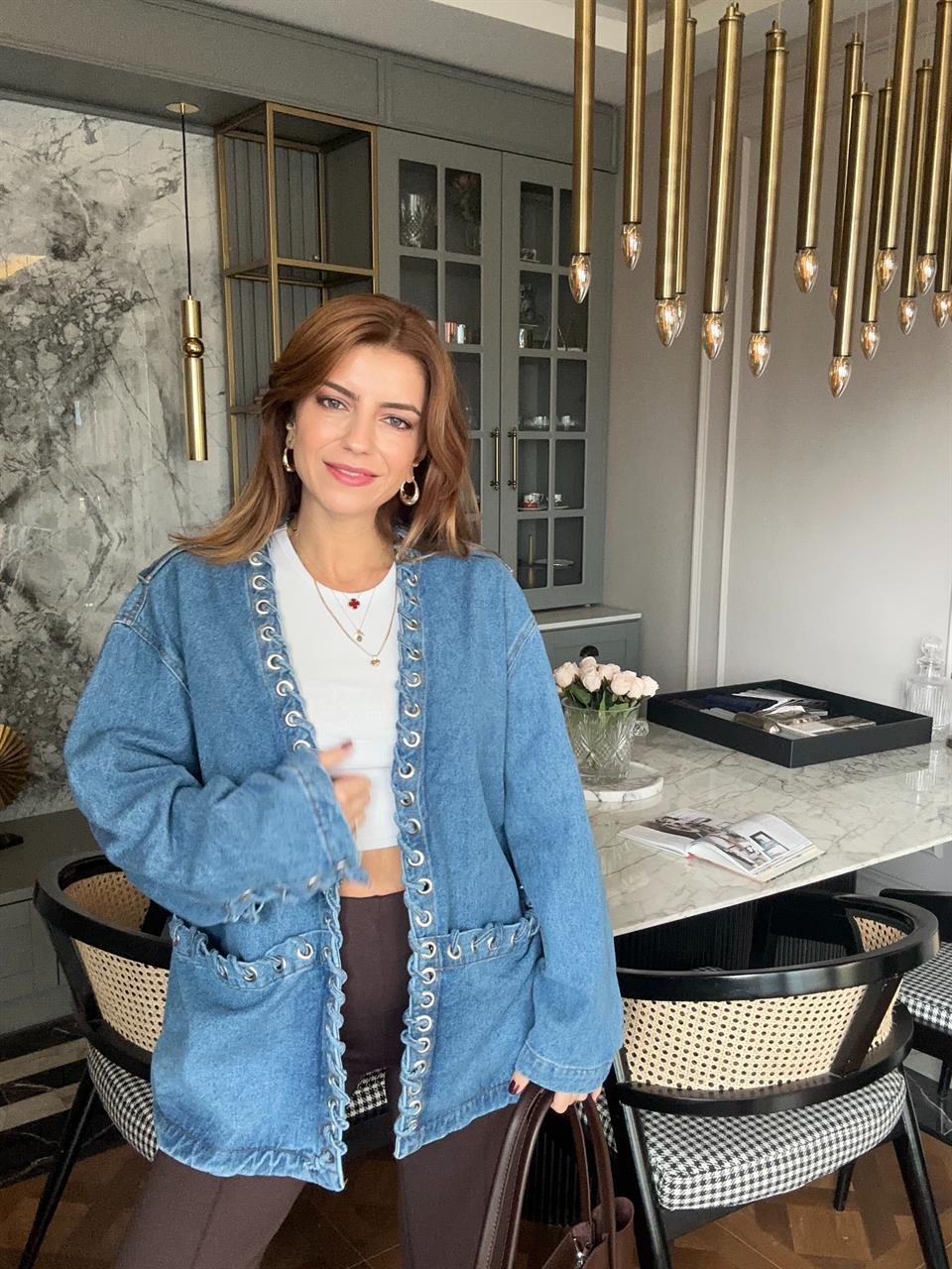 Kuşgözü Detay Salaş Kot Ceket